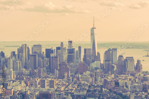 Downtown Manhattan Skyline, vintage