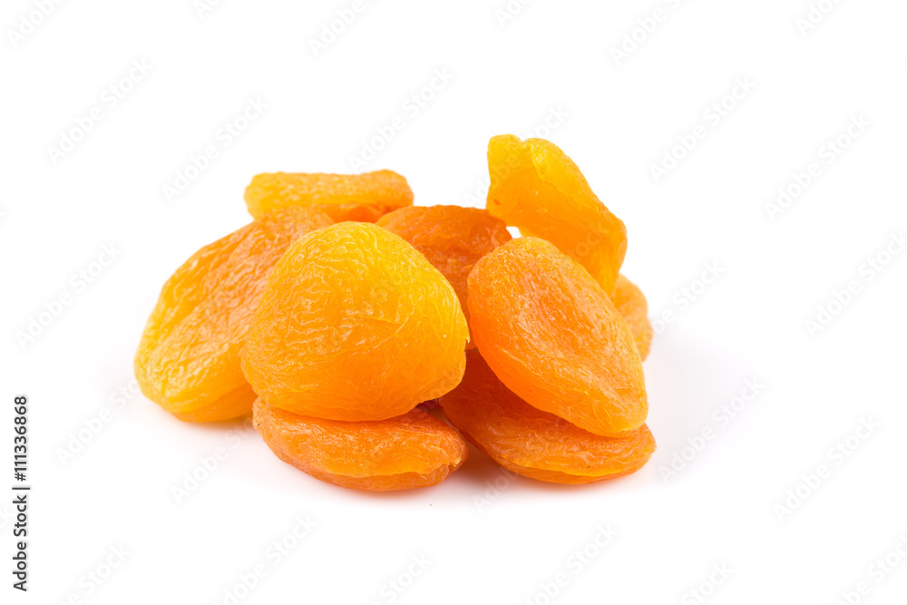 Dried apricots on white background Dried apricots on white background