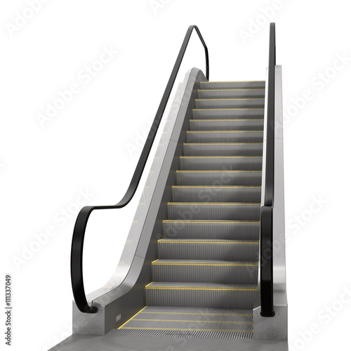 An escalator isolated on white 3D Illustration photo