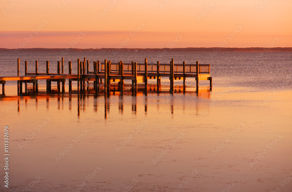 Sunset Reflections-Duck Boardwalk