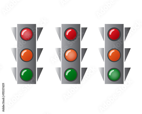 Three different traffic lights
