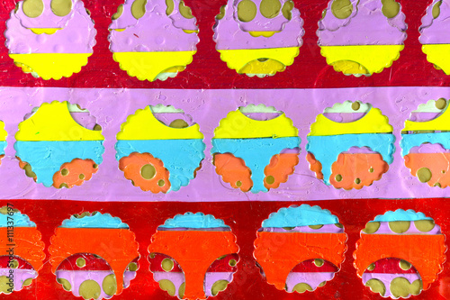 Fototapeta Naklejka Na Ścianę i Meble -  Stripes with circles or bubbles pattern. 