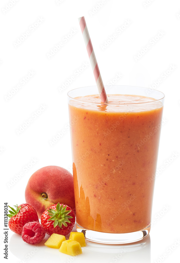 Glass of fruit and berry smoothie Glass of fruit and berry smoothie