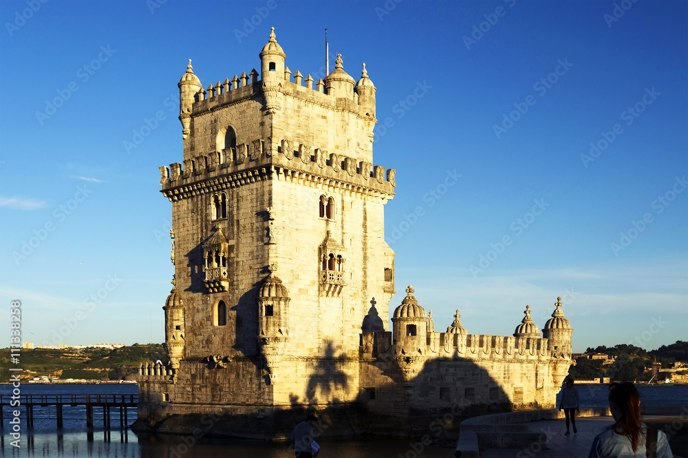 Belem Tower in sunset light, Lisbon, Portugal