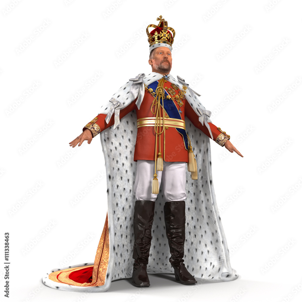 King on White 3D Illustration