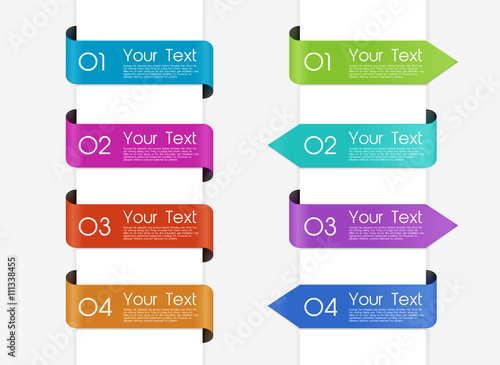 Set of ribbon banners