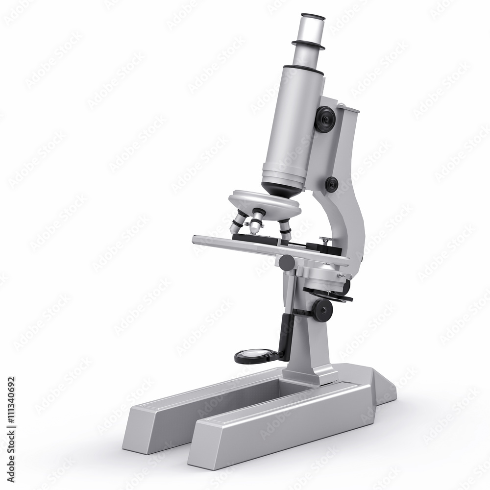 3D Isolated Microscope Illustration