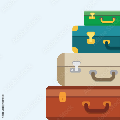 Baggage, luggage, suitcases on background.