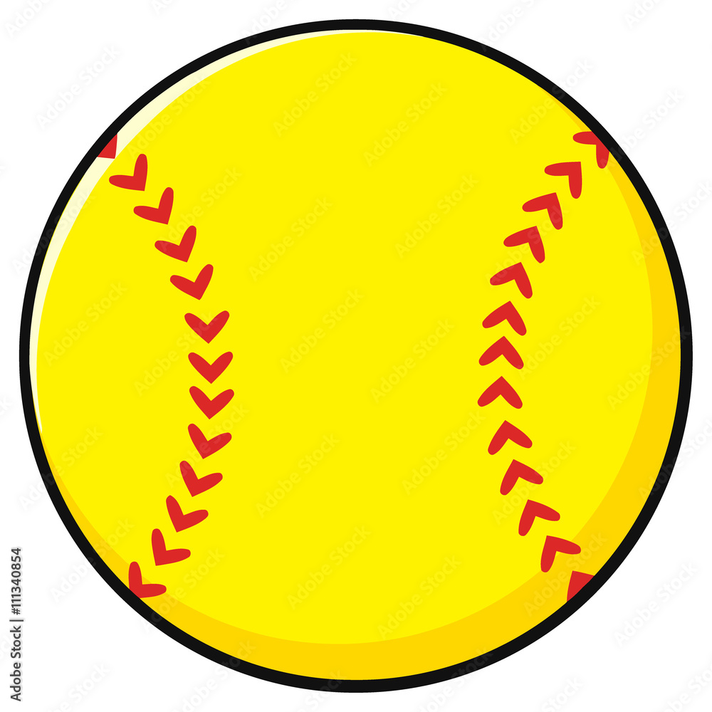 Cartoon Softball. Illustration Isolated On White Background Stock