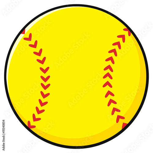 Cartoon Softball. Illustration Isolated On White Background