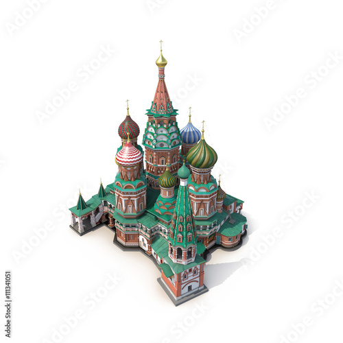 Saint Basils Cathedral on White 3D Illustration