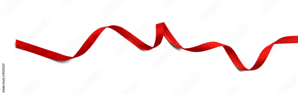 Red ribbon isolated on white