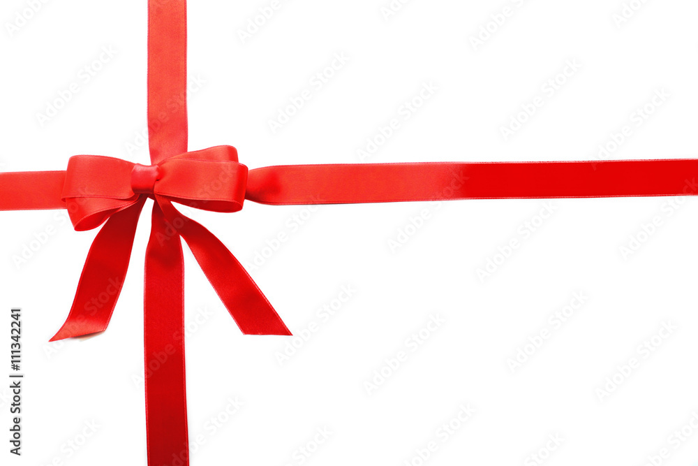 Two ribbons and bow, isolated on white Two ribbons and bow, isolated on white