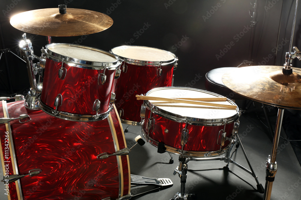 Fototapeta premium Drum set on a stage