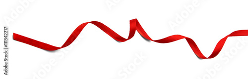 Red ribbon isolated on white photo