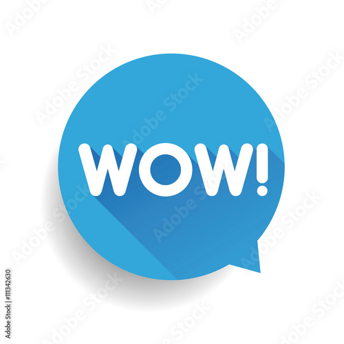 WOW Message bubble blue label
