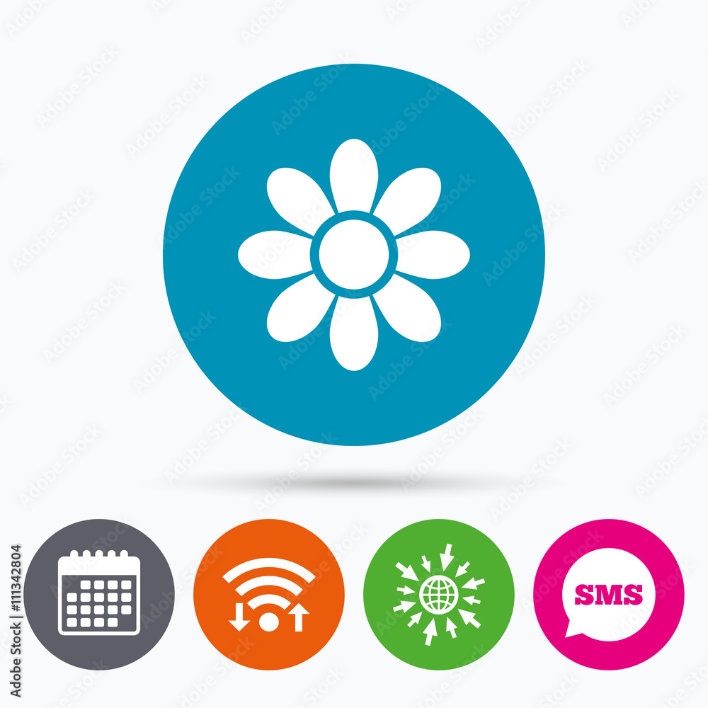 Flower sign icon. Blossom symbol. Flower sign icon. Blossom symbol.