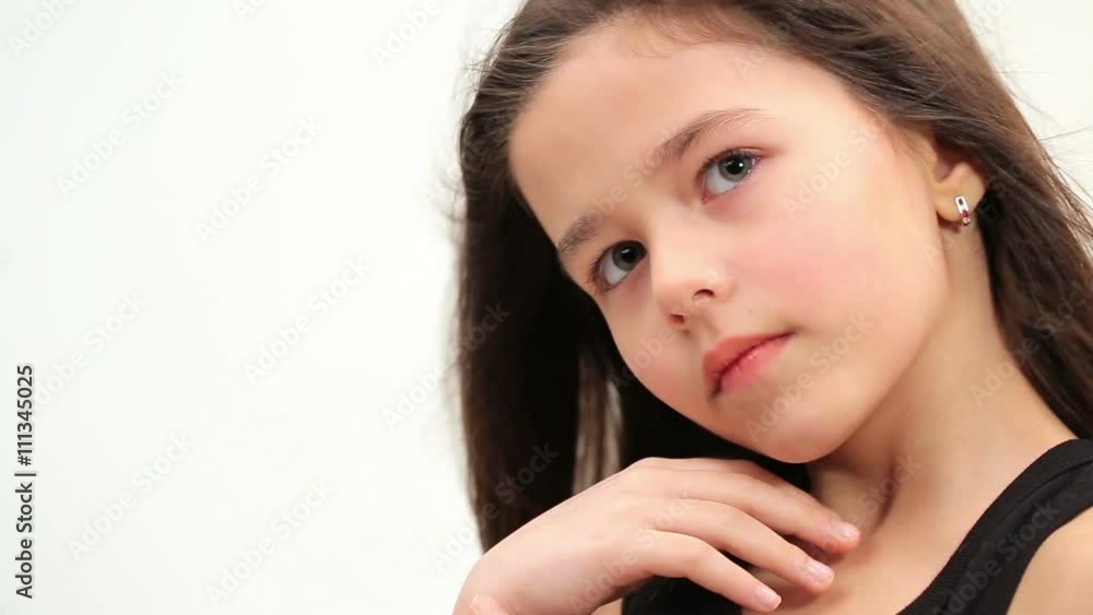 Beautiful girl, brunette with green eyes