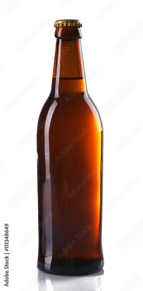 Bottle of fresh beer isolated on white Bottle of fresh beer isolated on white