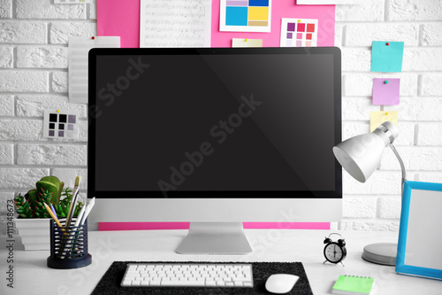 Stylish bright workplace of...