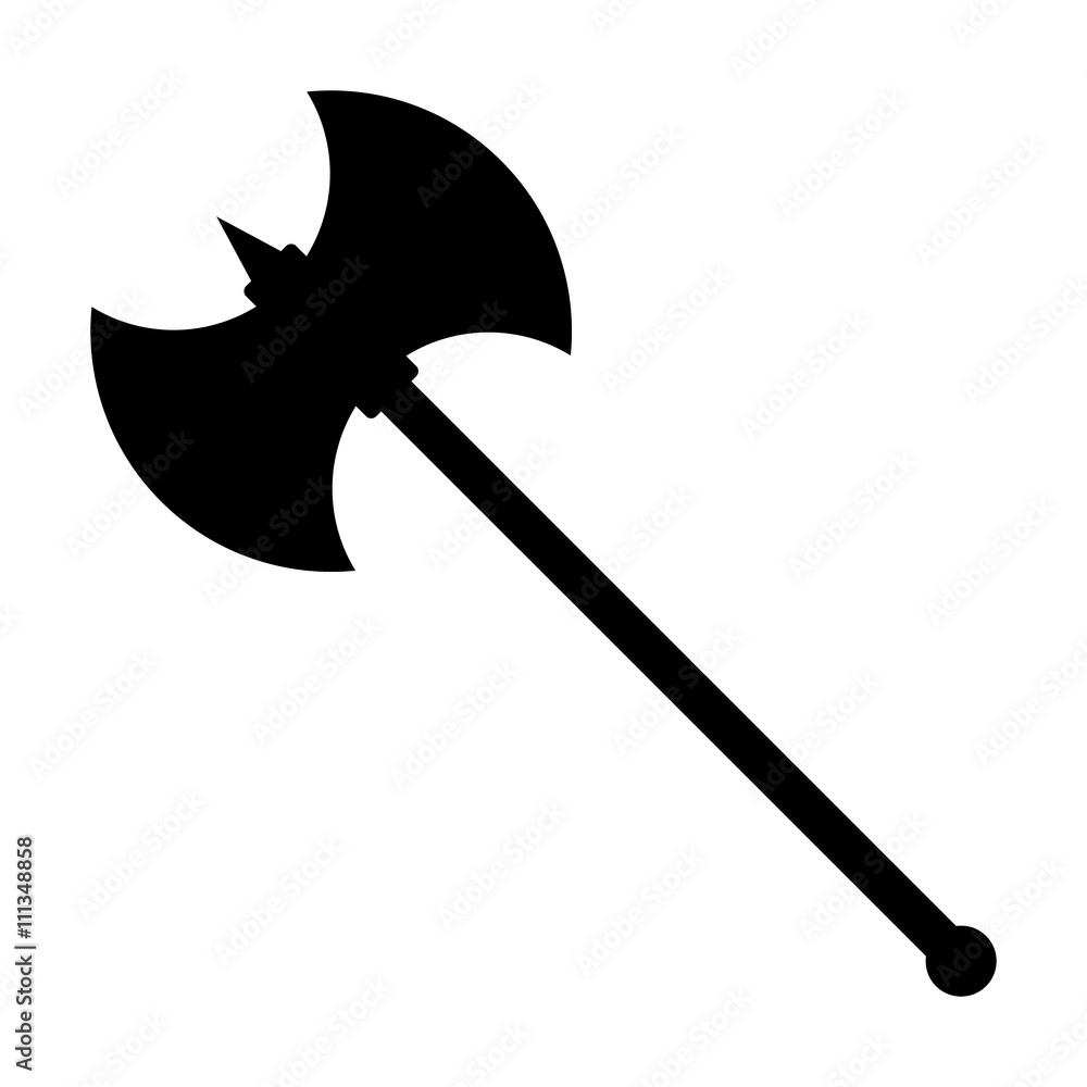 Battleaxe or battle axe flat icon for games and websites Stock Vector