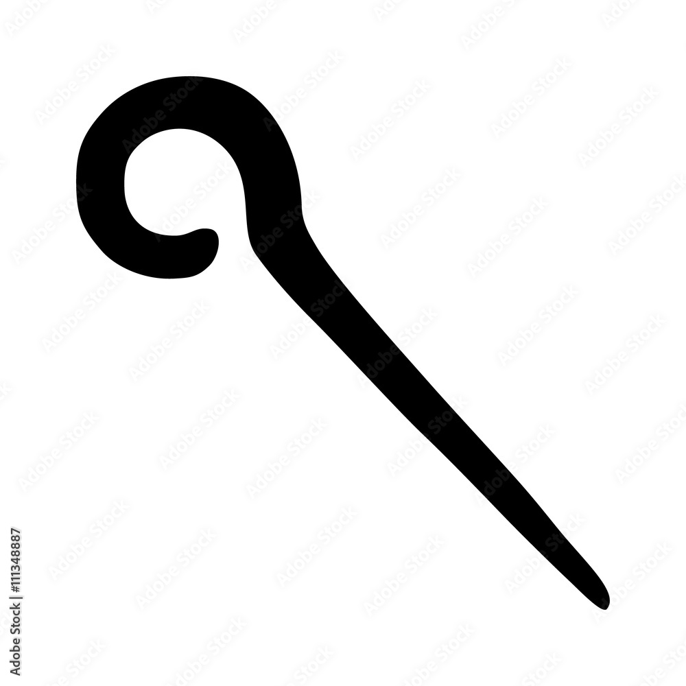 Magic staff or cane stick flat icon for apps and websites Stock Vector