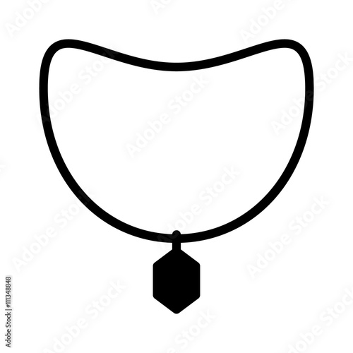 A necklace with a pendant jewelry flat icon for apps and websites