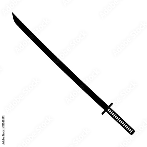 Japanese katana samurai sword or blade flat icon for games and websites photo
