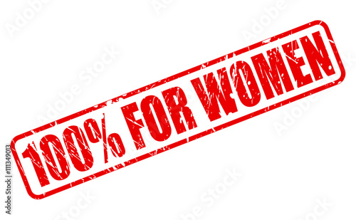 100 PERCENT FOR WOMEN red stamp text
