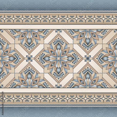 Vintage ornate colored border in Eastern style.