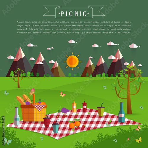 Outdoor picnic in Mountains