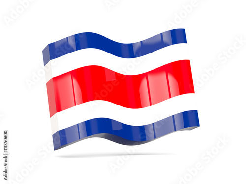 Wave icon with flag of costa rica