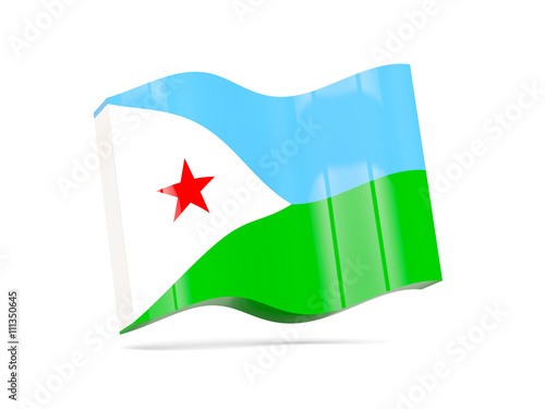 Wave icon with flag of djibouti photo