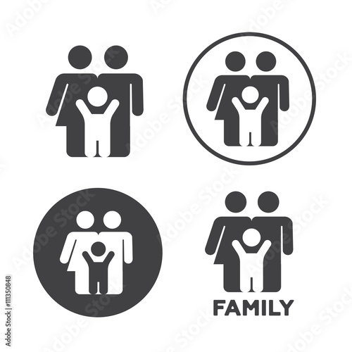 Family icons set vector illustration. Family black logo. Family icons sign