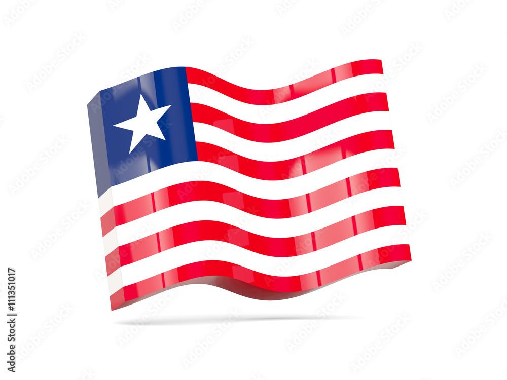 Fototapeta premium Wave icon with flag of liberia