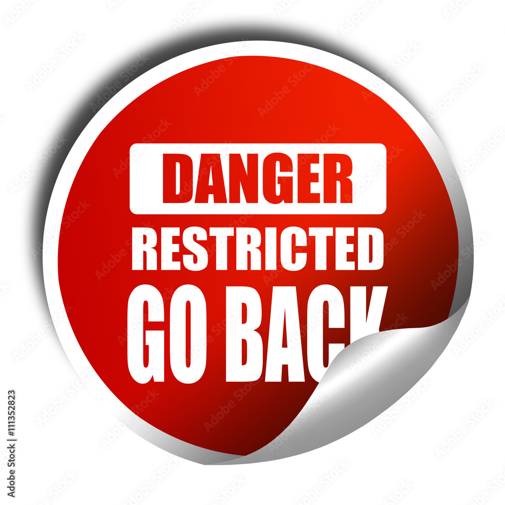 Go back sign, 3D rendering, red sticker with white text Go back sign, 3D rendering, red sticker with white text