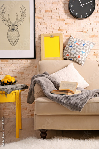 Beige sofa in modern room i...