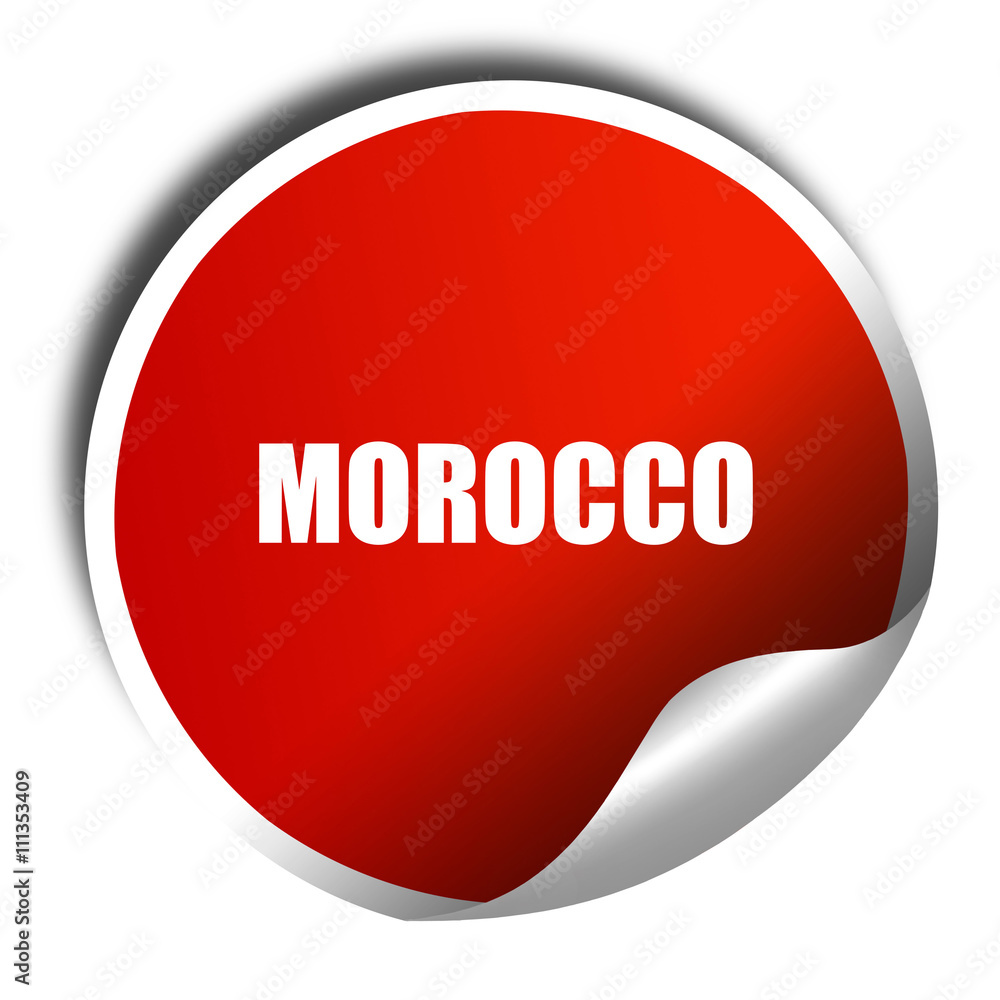 Greetings from morocco, 3D rendering, red sticker with white tex Greetings from morocco, 3D rendering, red sticker with white tex