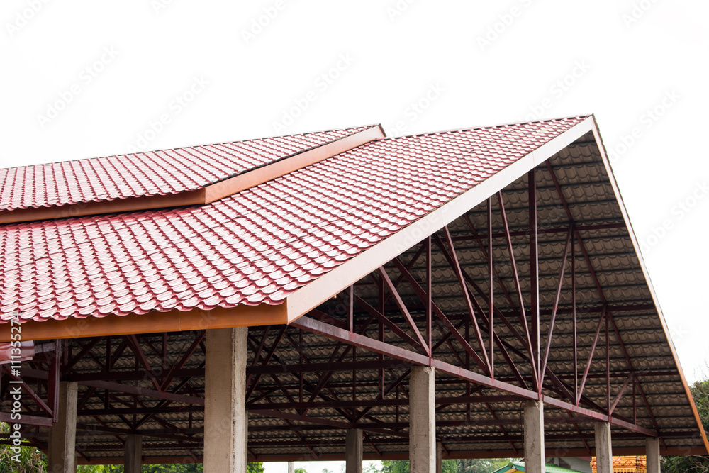 Fototapeta premium Metal sheet for industrial building and construction,Zinc, aluminum roof