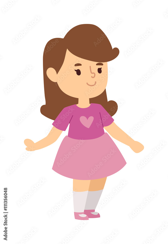 Cute girl vector illustration. Cute girl vector illustration.