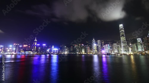 Wallpaper Mural Push in night view time lapse of Hong Kong Victoria harbour Torontodigital.ca