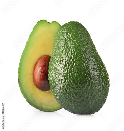 Fresh avocado isolated on white