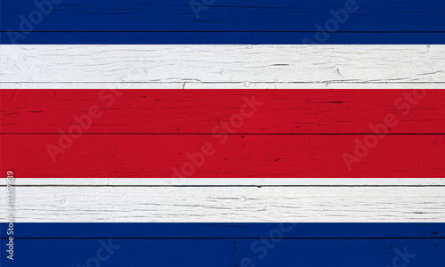 Flag of Costa Rica on wooden background