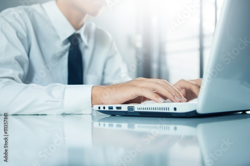 Businessman  working with laptop
