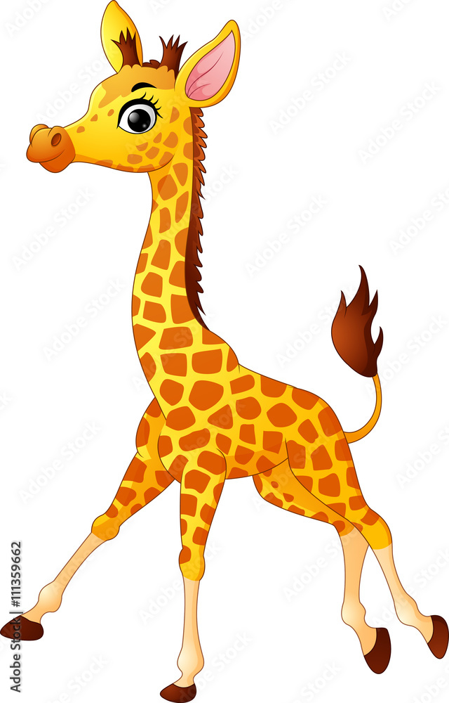 Naklejka premium Cute giraffe cartoon