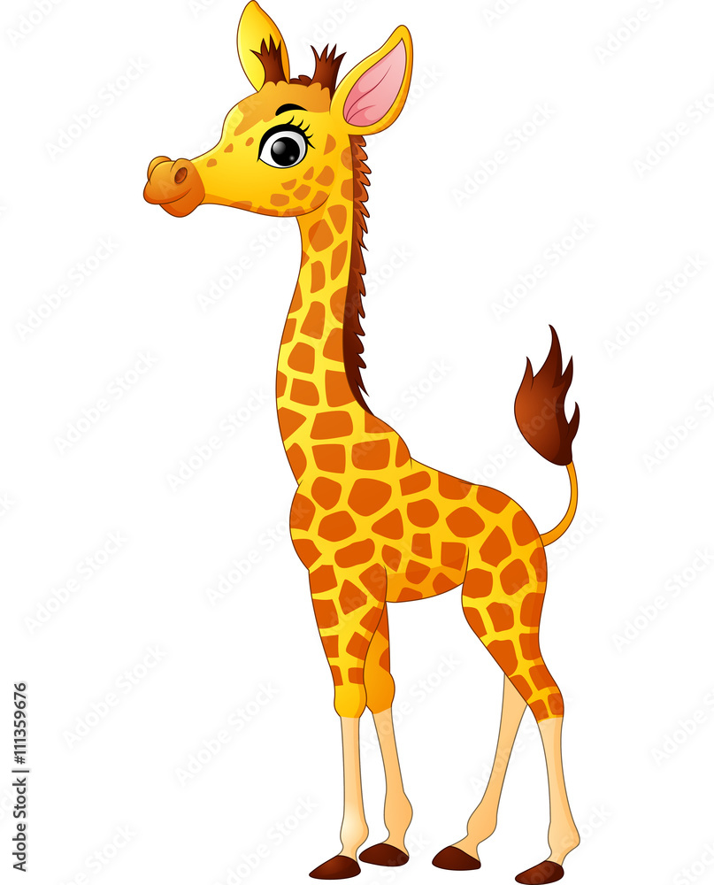 Naklejka premium Cute giraffe cartoon