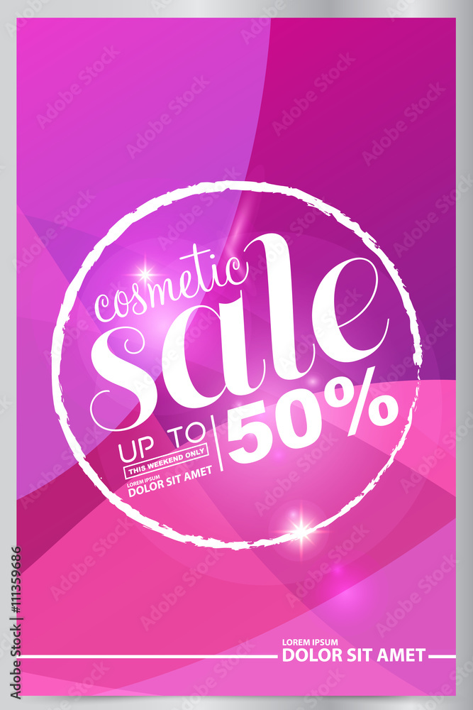 Big sale, beauty cosmetics sale vector