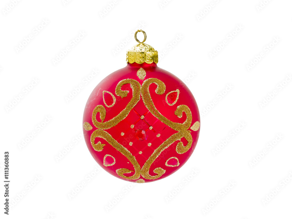 Red Christmas Ornament Isolated on White Background Red Christmas Ornament Isolated on White Background