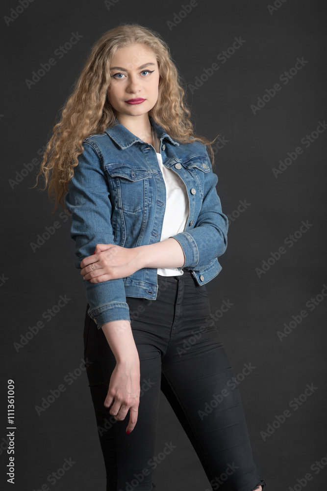studio portrait of the blonde studio portrait of the blonde