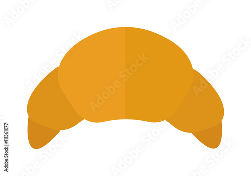 Croissant vector food isolated on white background.